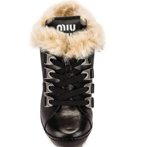 Miu Miu Winter Platform Mules in Black NWT - Picture 6 of 15